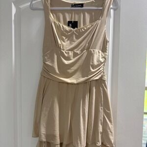 Miyiedunz cream dress with bow detail Size M